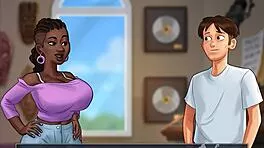 Summertime Saga Student Pounds Music Teacher's Big Tits and Ass with Monster Black Cock