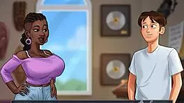 Summertime Saga Student Pounds Music Teacher's Big Tits and Ass with Monster Black Cock