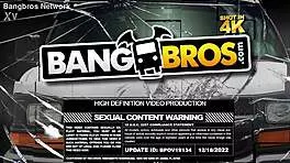 big titted brunette bends over for intense interracial action