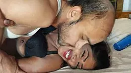 New couple romantic fuck with cowgirl riding monster cock