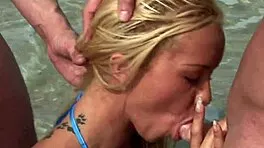 brazilian babe stuffed with cocks in outdoor mmf threesome