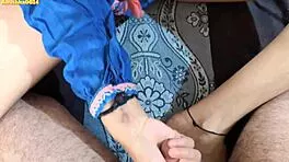 desi indian girl's tight shaved pussy stretched by double cock pounding