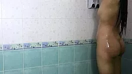 i secretly filmed sexy thai housewife showering in steamy bathroom