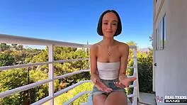 Christina Sage Flashes Tight Pussy Pounded Outdoors