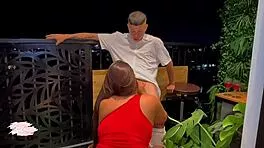 imagine this gorgeous milf savannah watson riding me passionately on the balcony after dinner