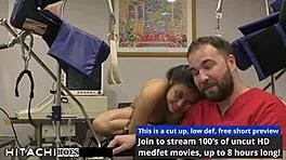 Doctor Enforces Hitachi Orgasms on Moaning Tanned Asian Raya Nguyen