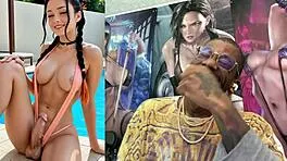 Petite Transgender Girl Cock Sucked Fetish Cumshot Train Ride Shower