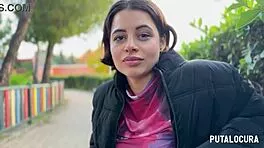 damn torbe catches busty latina lulita and she gulps every drop of cum on her knees?