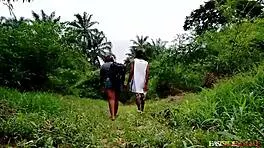 local forest lady heads from woods to house