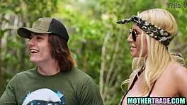 Step moms tease step sons in wild truth or dare fuck game