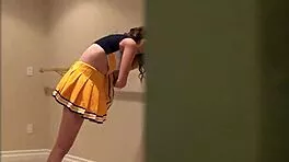 Hot Cheerleader Holly Teases Upskirt Masturbation