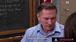 wild classroom threesome tempts hot student and sexy teacher roleplay