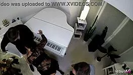 Curvy German's Saggy Tits Bounce in Brutal MMF Debut