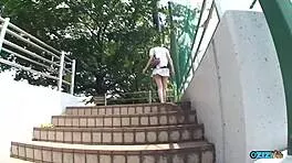 this asian babe sucked cock in the van then showered off