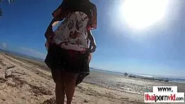 Hey Check Petite Thai Amateur Getting Wrecked by Huge Cock on Beach