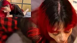 Emo spinner leah's casting couch blowjob turns into hard cowgirl doggie pounding