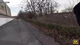 Angry boyfriend watches slutty redhead gf fingered and blown by stranger