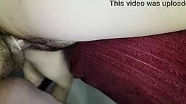 Juicy latina babe moans in taboo TV room creampie fuck session