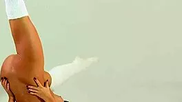 Brunette Gymnast Tonya Bellucci Stretches Petite Body with Big Tits and Acrobatic Poses