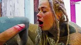 sexy goth dreadhead rides cock with tight ass bounce