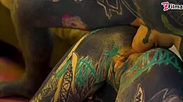 sexy goth dreadhead rides cock with tight ass bounce