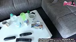 german girlfriend cheats passionately before her submissive husband watches intently