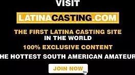 shy black latina teen takes massive bwc deepthroat creampie in casting