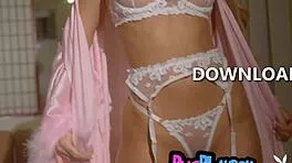 big tits blonde strips teasingly posing her juicy ass and curves seductively