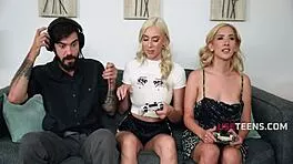 Virtual match grinds american teen's snatch moaning orgasm ride