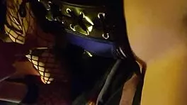 Petite French punk teases in lingerie exhibition