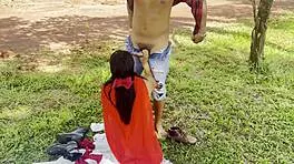 Naughty Red Riding Hood ravished by lumberjack deep in forest.