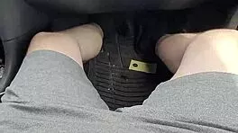 Naughty public car handjob ends with hot cum gulp 😏💦