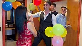 Argentina's Birthday BANG: Gangbang DOUBLE PENETRATION and Milk Gulping