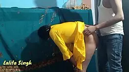 hey girlfriend fresh from school bends over for hard morning doggystyle fuck on the ranch