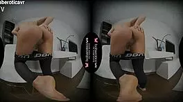 Hey watch solo brunette teen miledy tease her shaved pussy with toy vr fun! 😘🧸