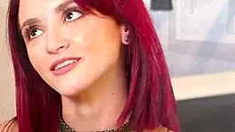 Redhead babe dives into steamy threesome fun with hot lingerie play 😏👯‍♀️