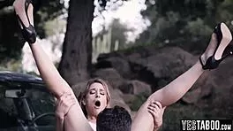 Blonde MILF Hitchhiker Pounds Big Dick Outdoors