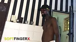 oh god, she's grinding that rose toy on her ebony pussy so wild!