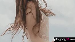 Wow! Confident Ukrainian Teen Kate Chromia Strips Boldly on Balcony