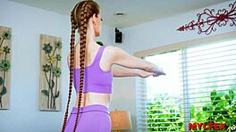 I Watched This Slim Gymnast Redhead Get Blasted After Training, Oh Man!