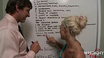 Skinny tattooed teen 18+ bangs big cock professor hard. Whorny Films captures every thrust!