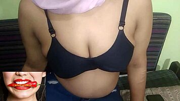 indian amateur reveals natural tits in homemade blowjob scene