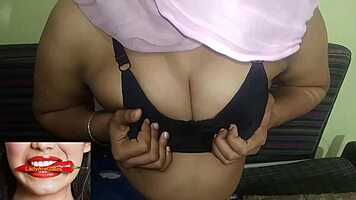 indian amateur reveals natural tits in homemade blowjob scene