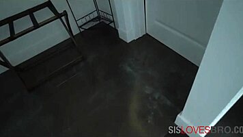 Sexual games with my stepsis in a fun bathroom challenge