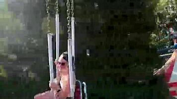 Teen 18+ gives public blowjob on ferris wheel outdoor