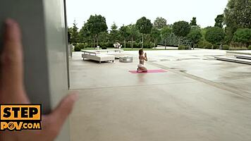 Mona blue, your petite blonde stepdaughter, begs for doggystyle spanking outdoors