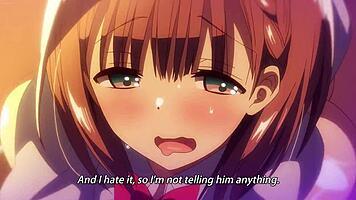 Hey, watch these cute hentai teens in a wild threesome action! 😍