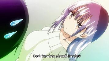 Hey, watch these cute hentai teens in a wild threesome action! 😍