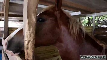 teen farm girls enjoy double action at outdoor party