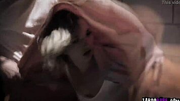 Strangers engage in taboo fucking and blowjob in prison cell with blonde teen 18+